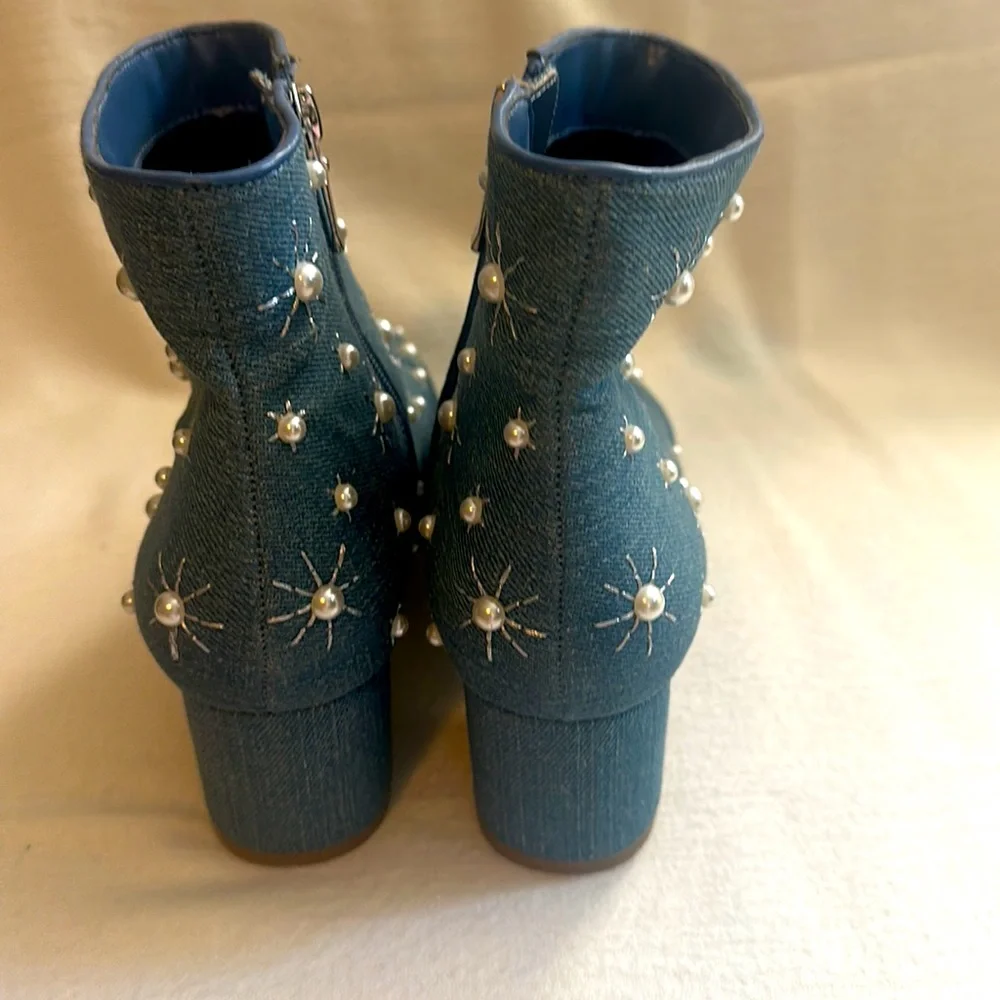 Denim and Pearl Booties - Picture 3 of 3